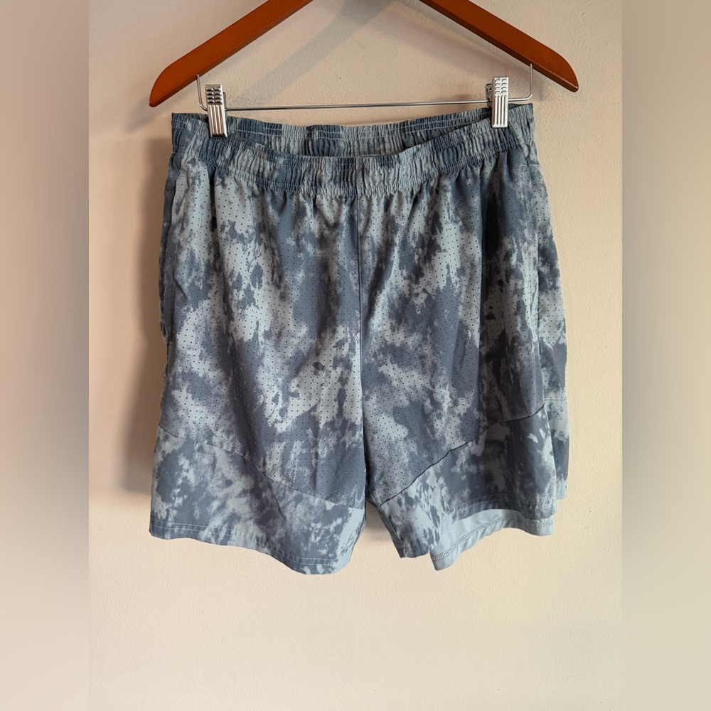 Skora Mens Quick Dry Athletic‎ Shorts Grey Tie Dye Mesh Running Gym Training L